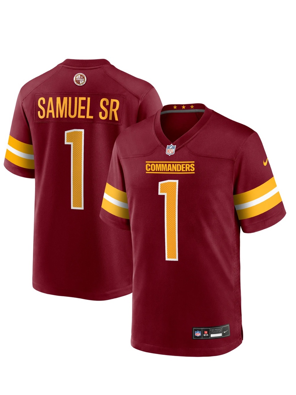Nike NFL Washington Commanders Samuel SR. Burgundy Game Jersey new XXL